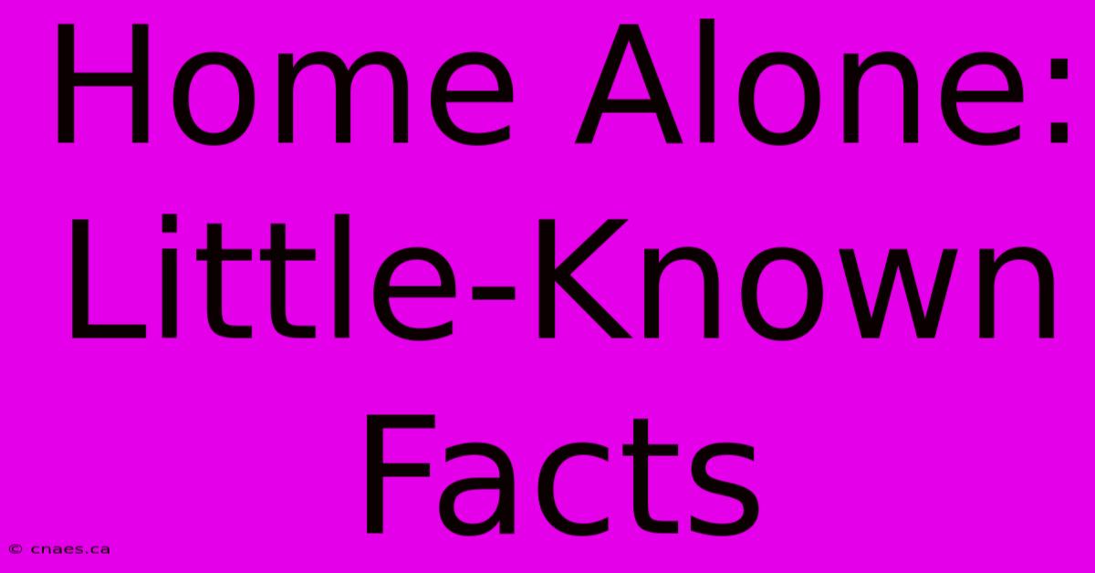 Home Alone: Little-Known Facts