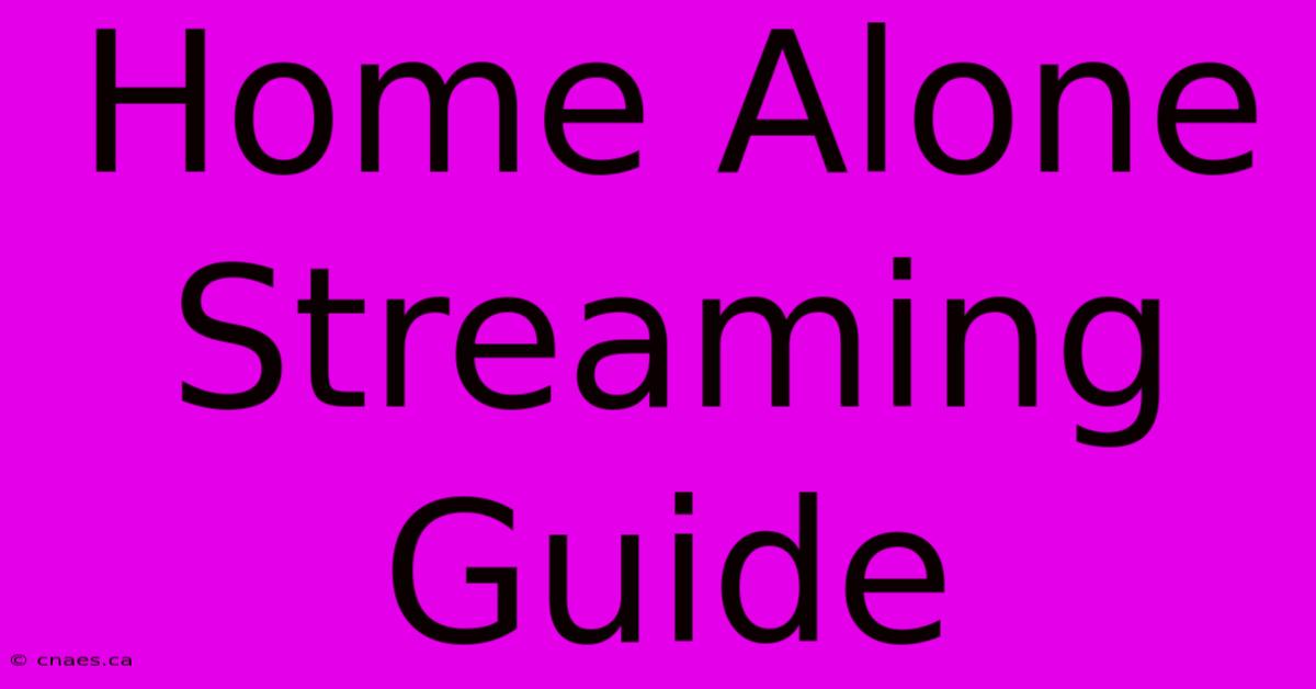 Home Alone Streaming Guide