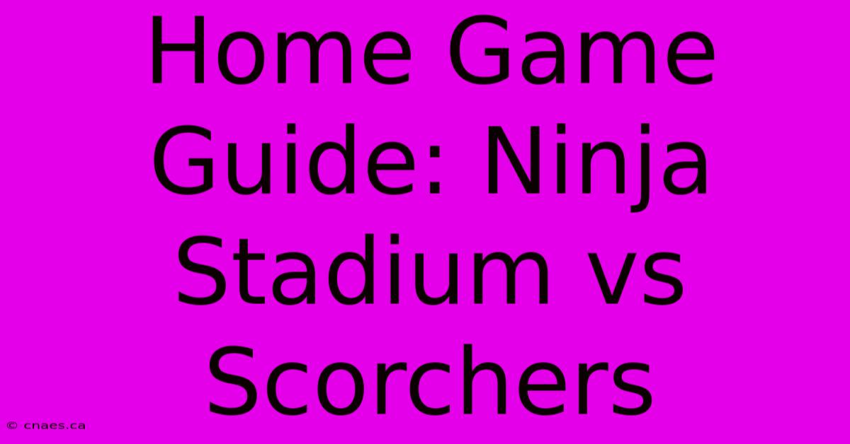 Home Game Guide: Ninja Stadium Vs Scorchers