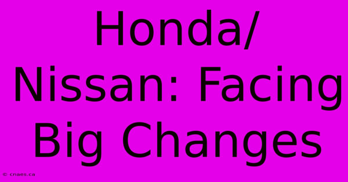 Honda/Nissan: Facing Big Changes