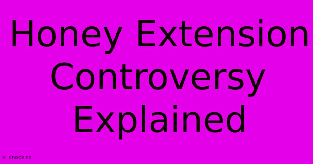 Honey Extension Controversy Explained