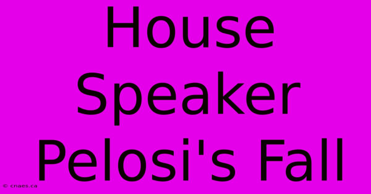 House Speaker Pelosi's Fall