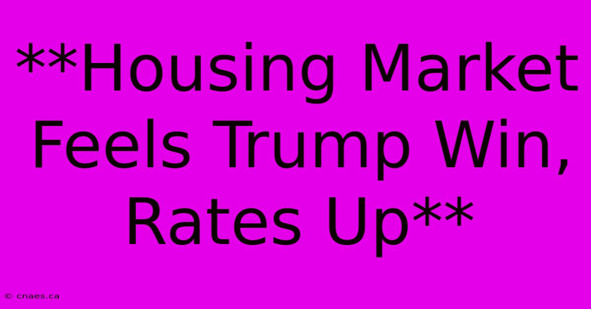 **Housing Market Feels Trump Win, Rates Up**