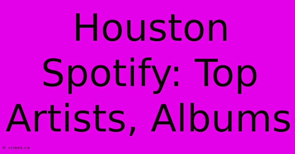 Houston Spotify: Top Artists, Albums