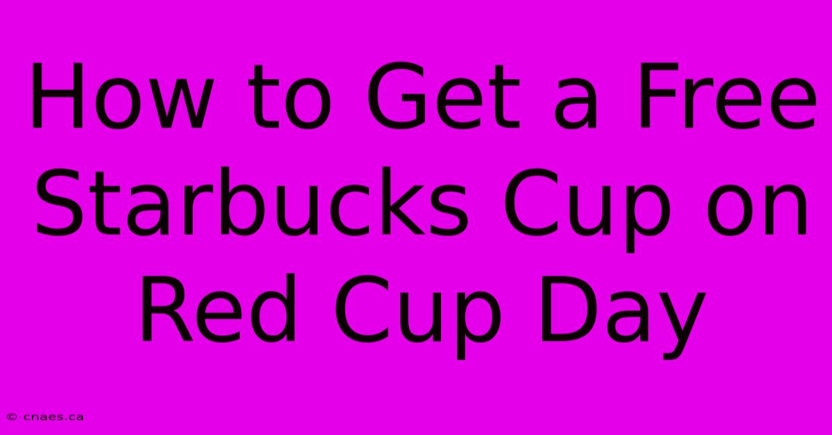 How To Get A Free Starbucks Cup On Red Cup Day