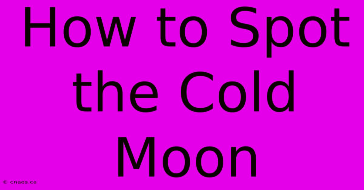 How To Spot The Cold Moon