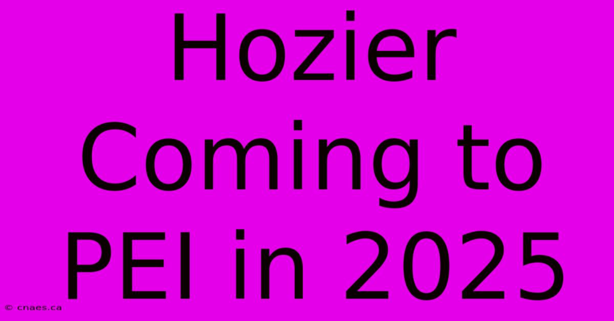 Hozier Coming To PEI In 2025