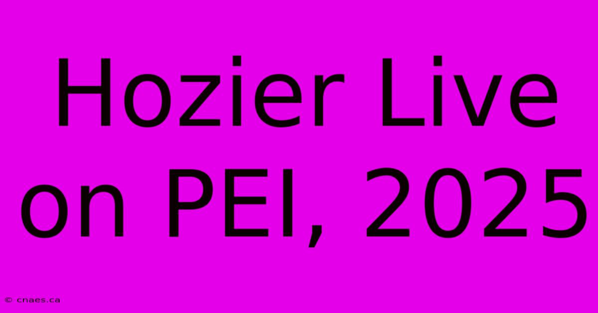 Hozier Live On PEI, 2025