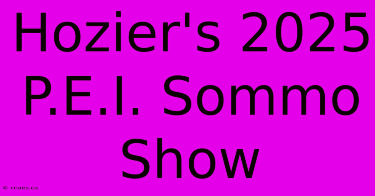 Hozier's 2025 P.E.I. Sommo Show