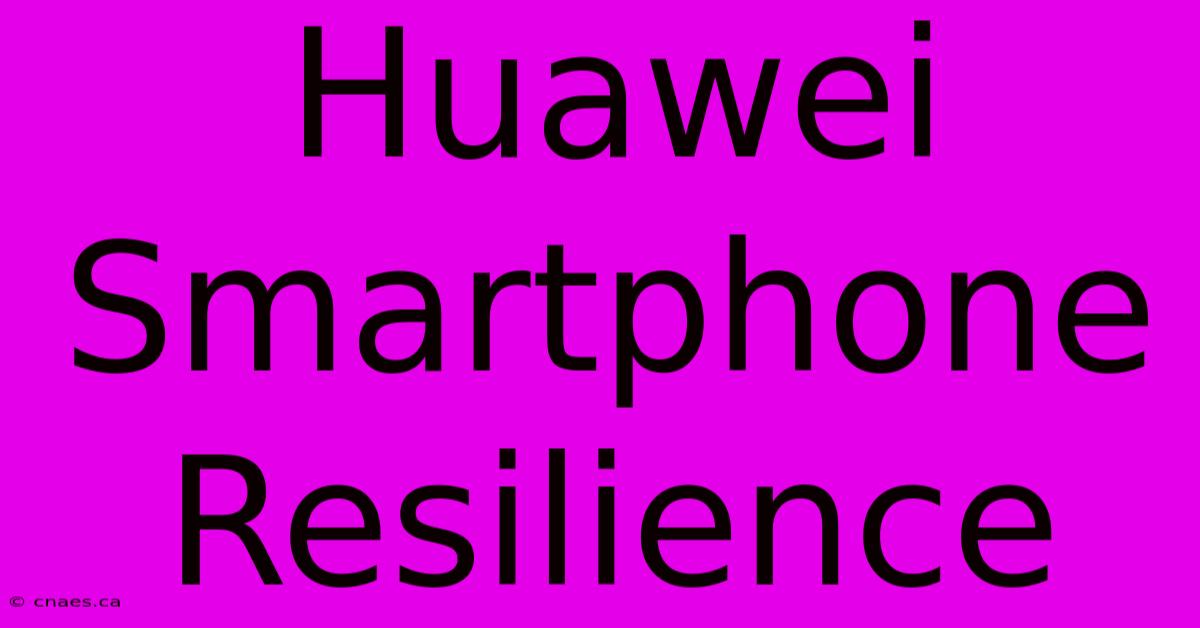 Huawei Smartphone Resilience