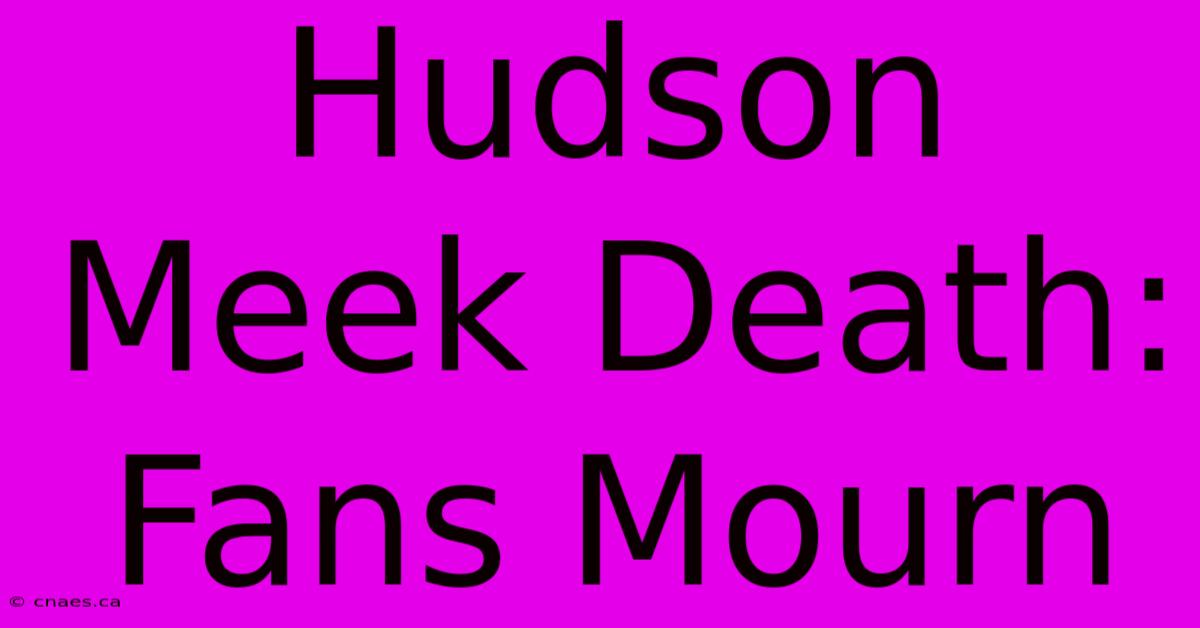 Hudson Meek Death: Fans Mourn