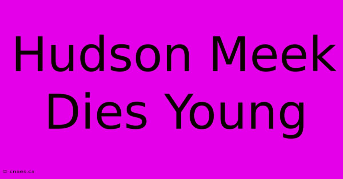 Hudson Meek Dies Young