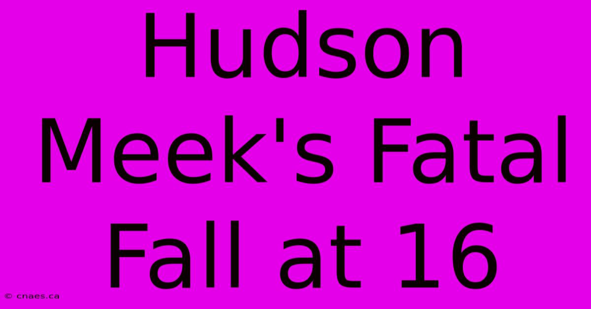 Hudson Meek's Fatal Fall At 16