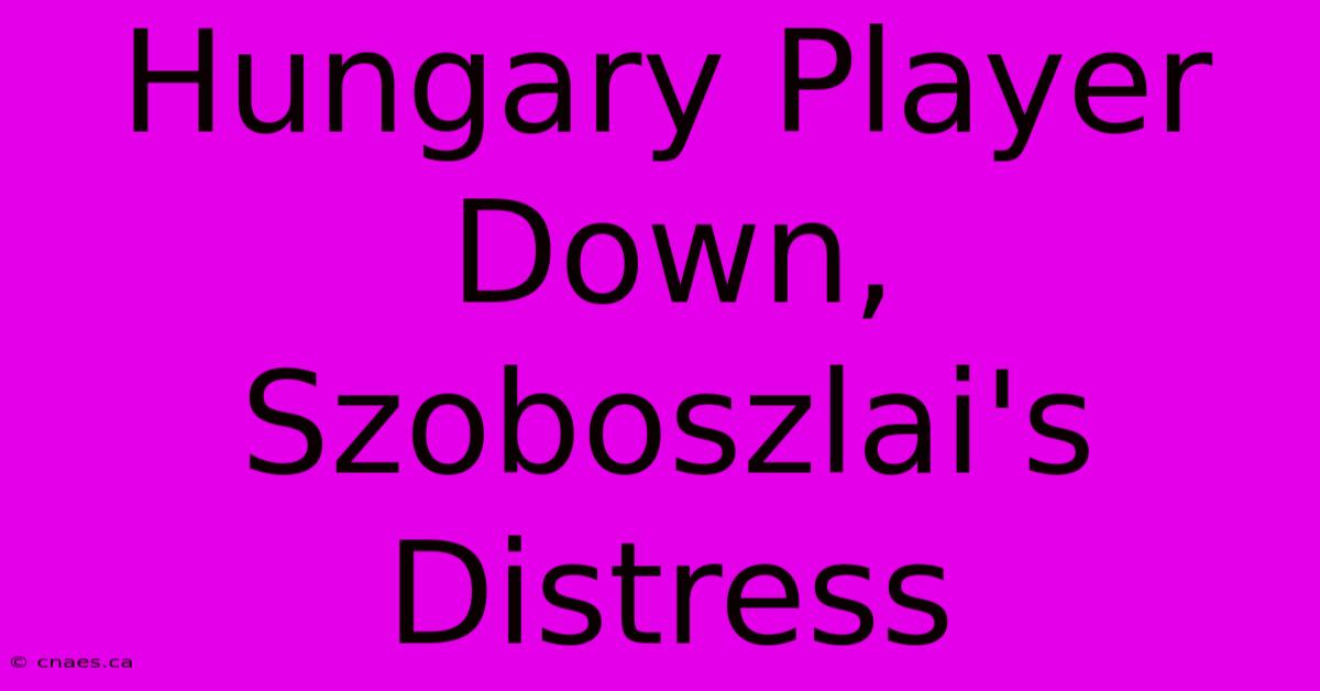 Hungary Player Down, Szoboszlai's Distress