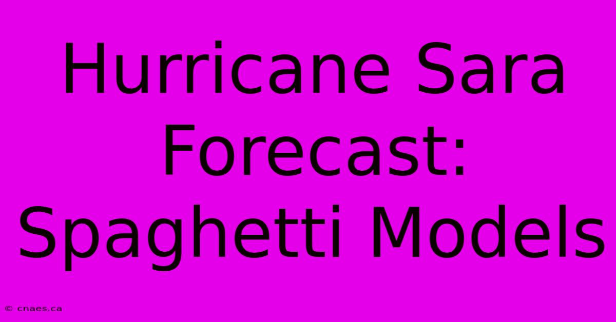 Hurricane Sara Forecast: Spaghetti Models