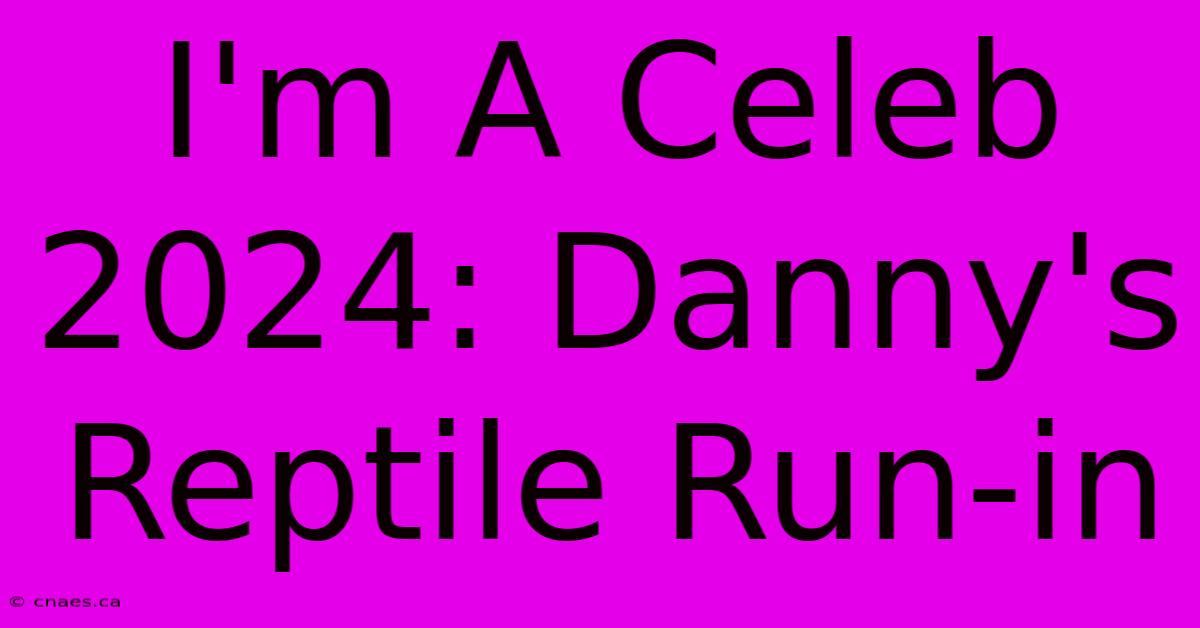 I'm A Celeb 2024: Danny's Reptile Run-in