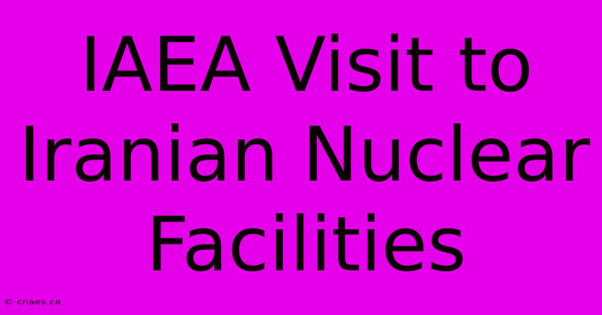 IAEA Visit To Iranian Nuclear Facilities