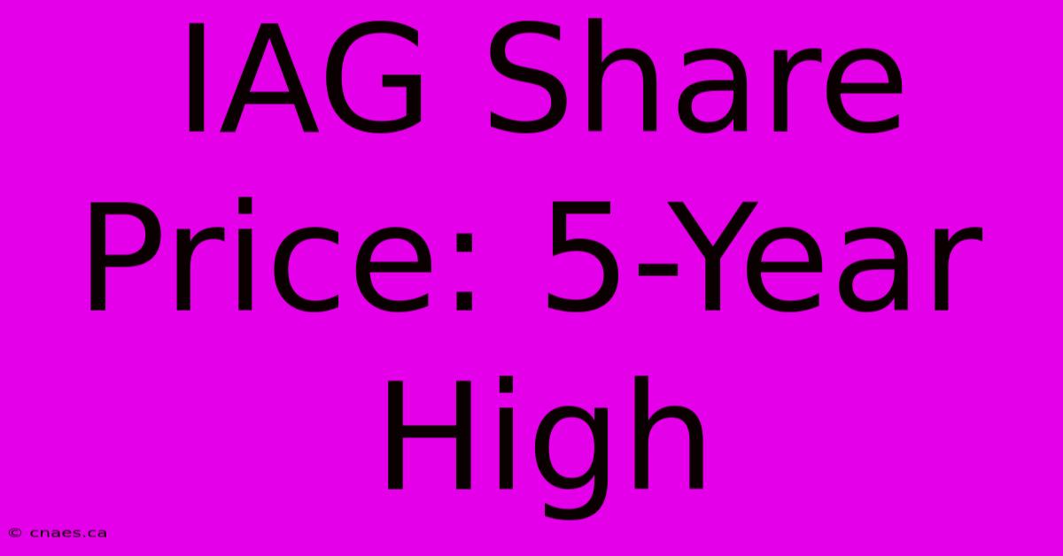 IAG Share Price: 5-Year High