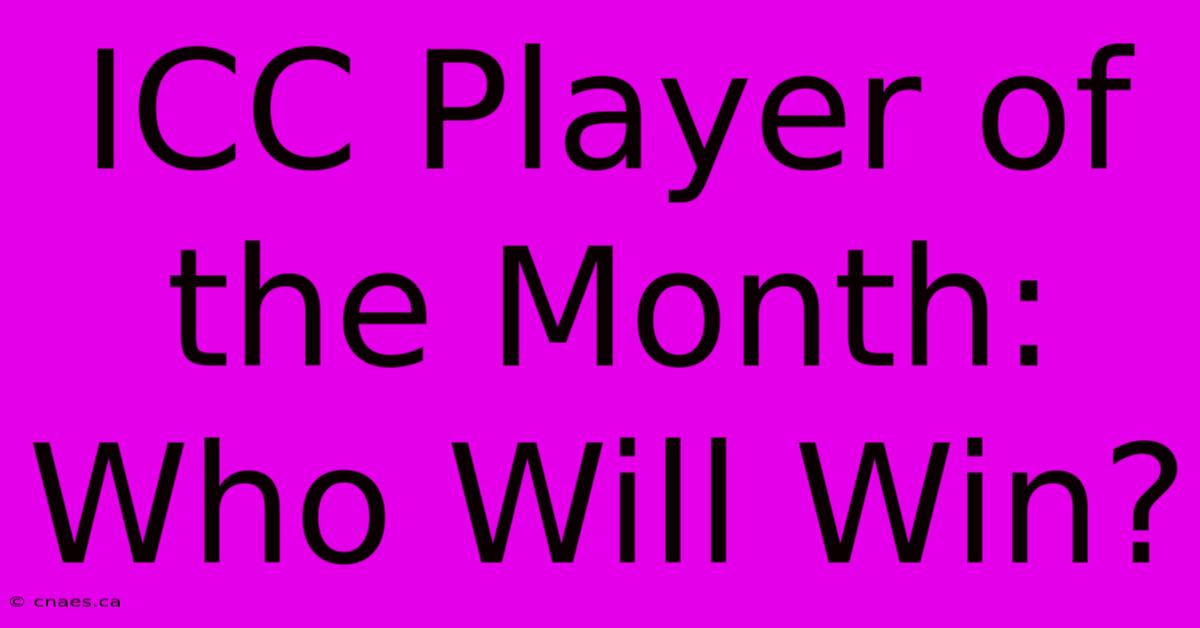 ICC Player Of The Month: Who Will Win? 