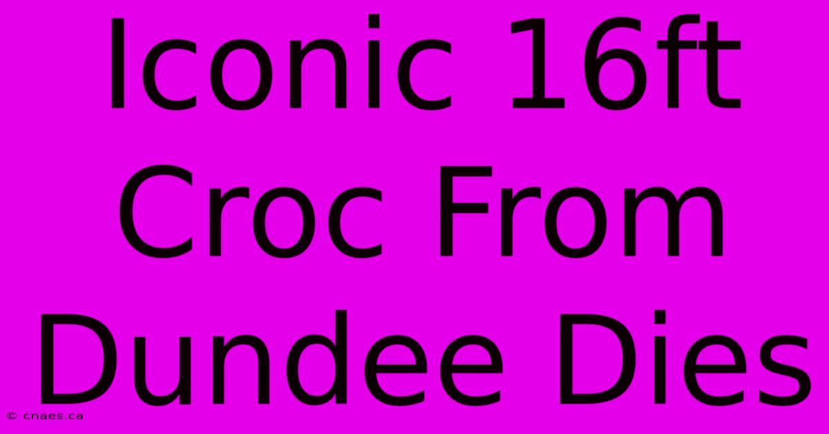Iconic 16ft Croc From Dundee Dies