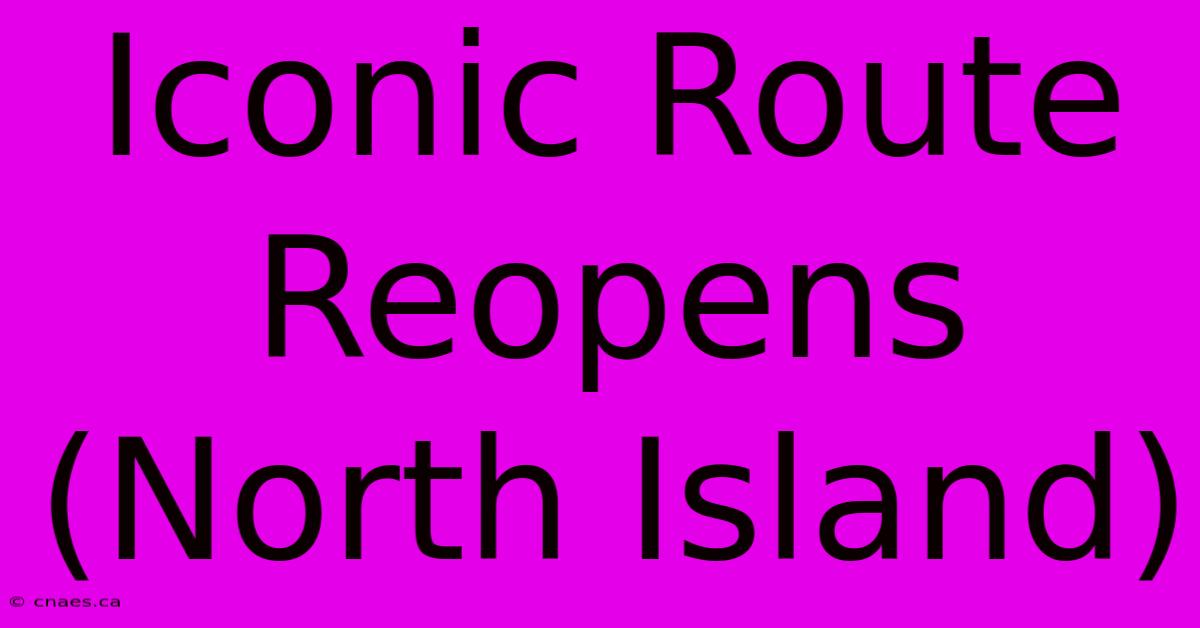 Iconic Route Reopens (North Island)