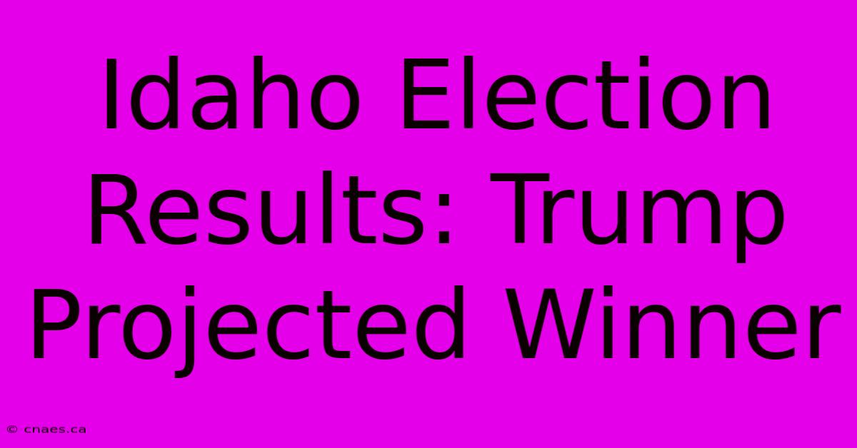 Idaho Election Results: Trump Projected Winner 