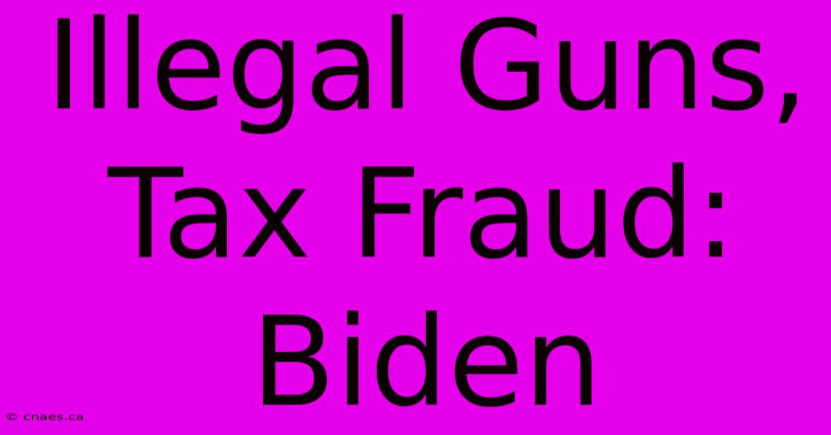 Illegal Guns, Tax Fraud: Biden