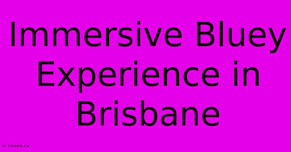 Immersive Bluey Experience In Brisbane