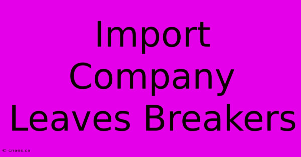 Import Company Leaves Breakers