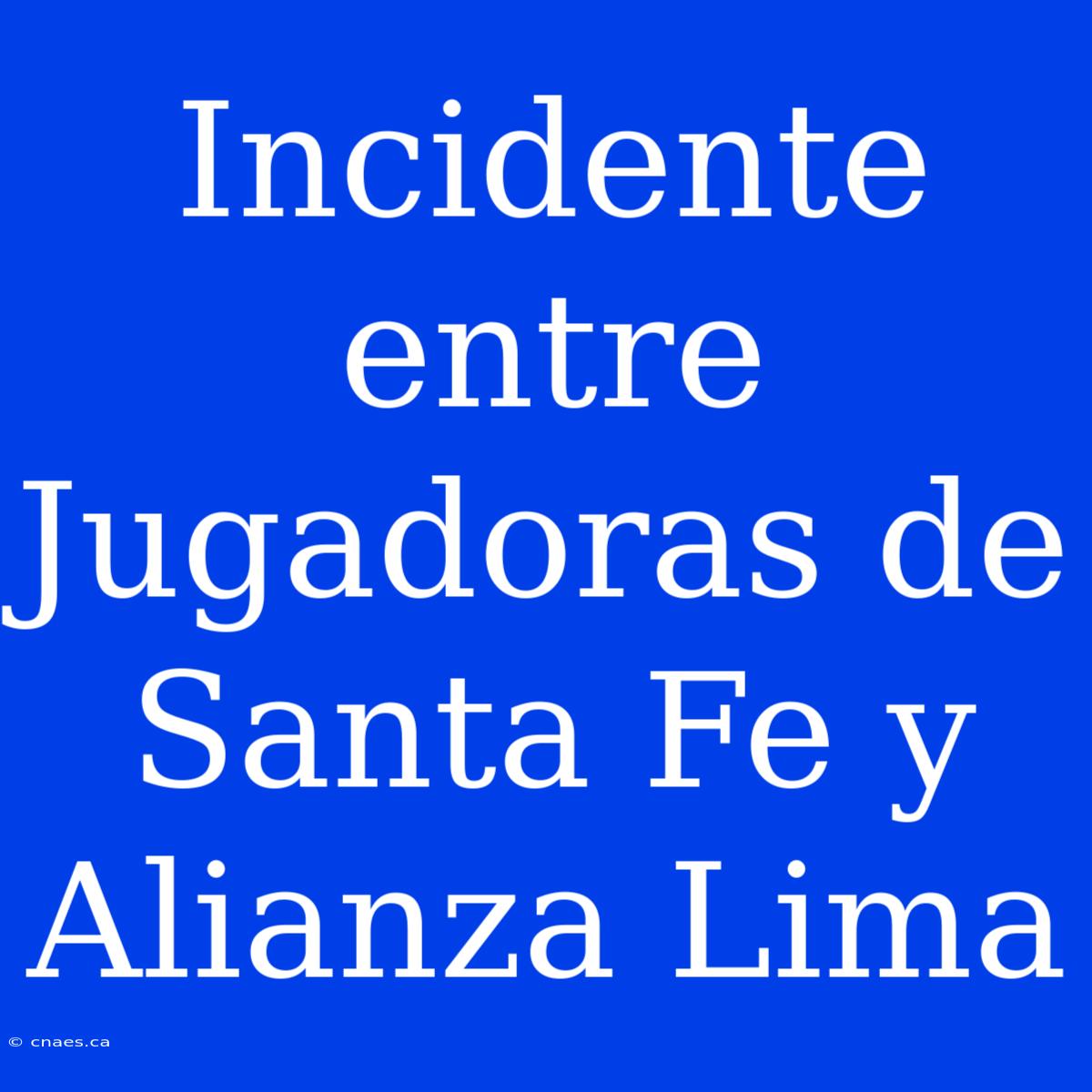 Incidente Entre Jugadoras De Santa Fe Y Alianza Lima