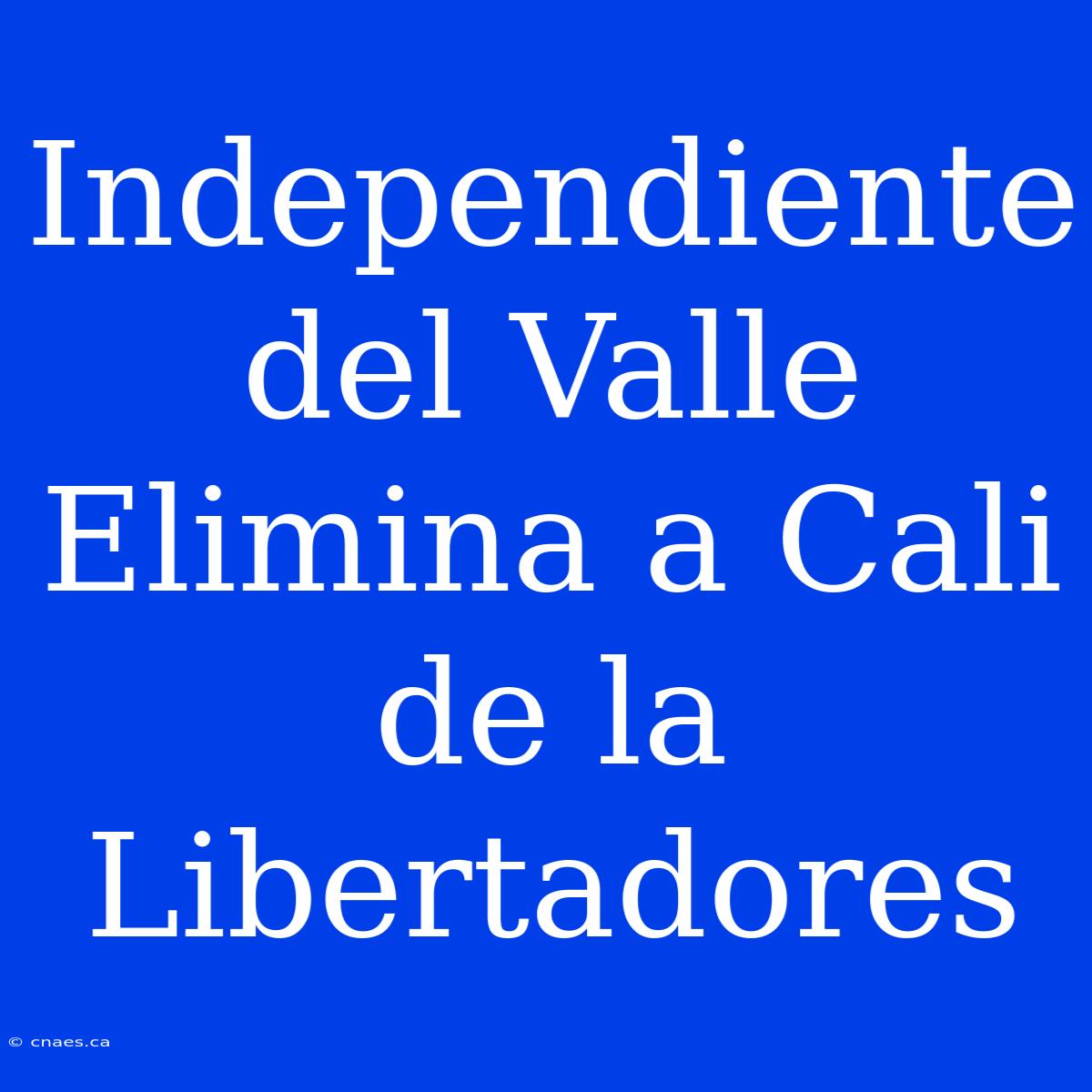 Independiente Del Valle Elimina A Cali De La Libertadores