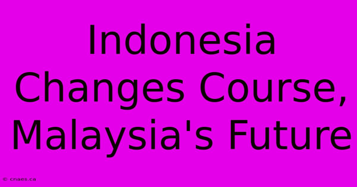 Indonesia Changes Course, Malaysia's Future