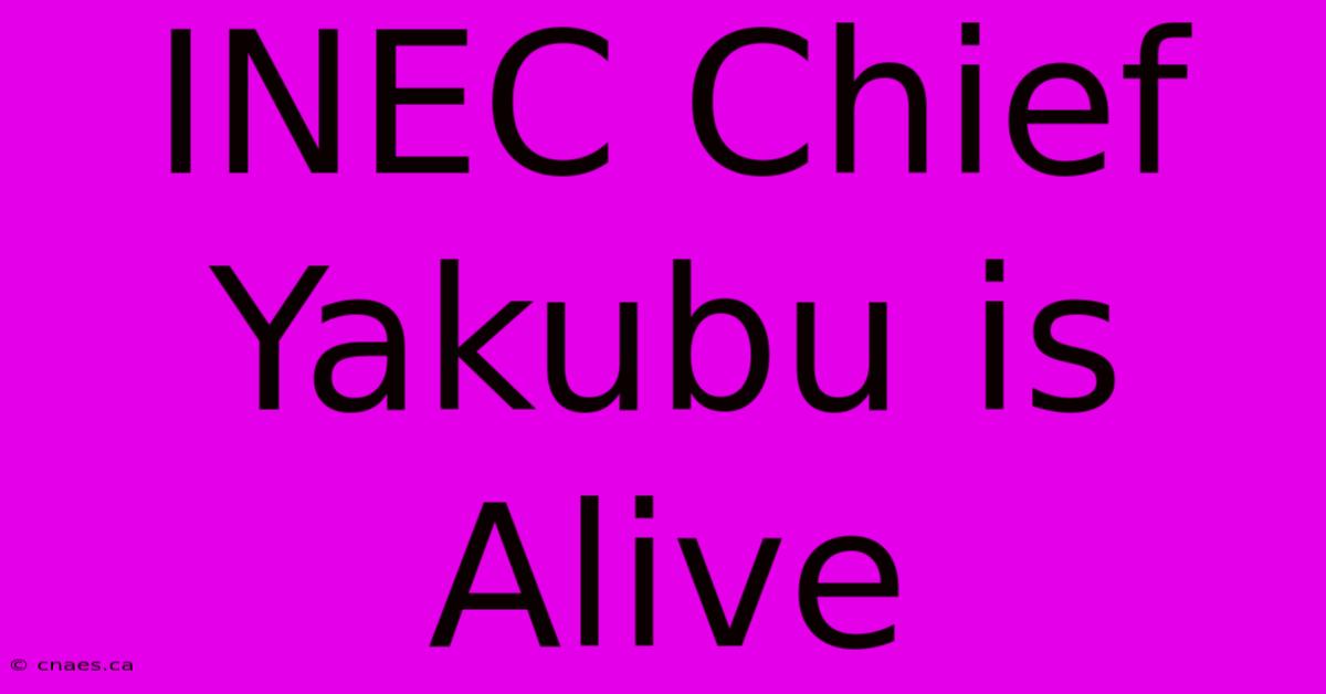 INEC Chief Yakubu Is Alive