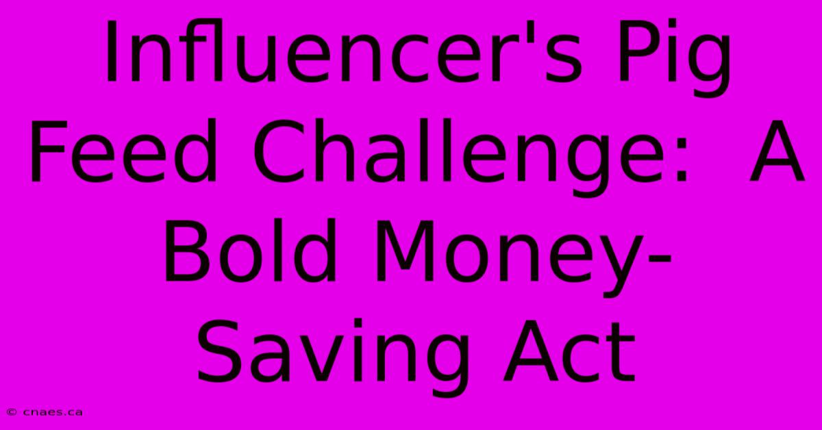 Influencer's Pig Feed Challenge:  A Bold Money-Saving Act