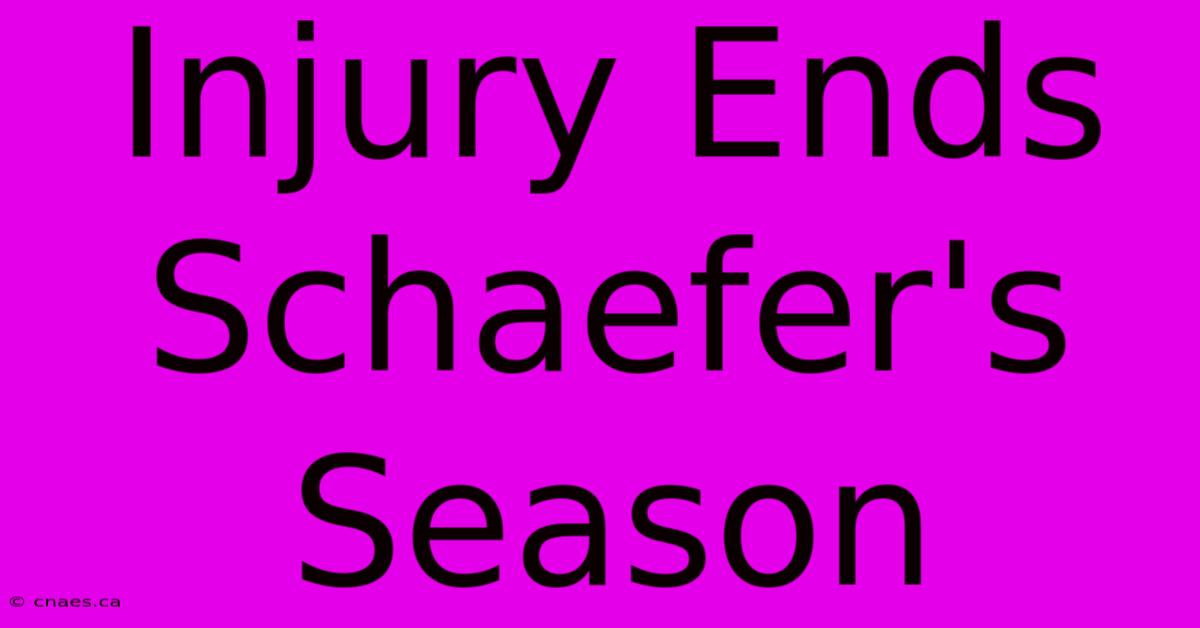 Injury Ends Schaefer's Season