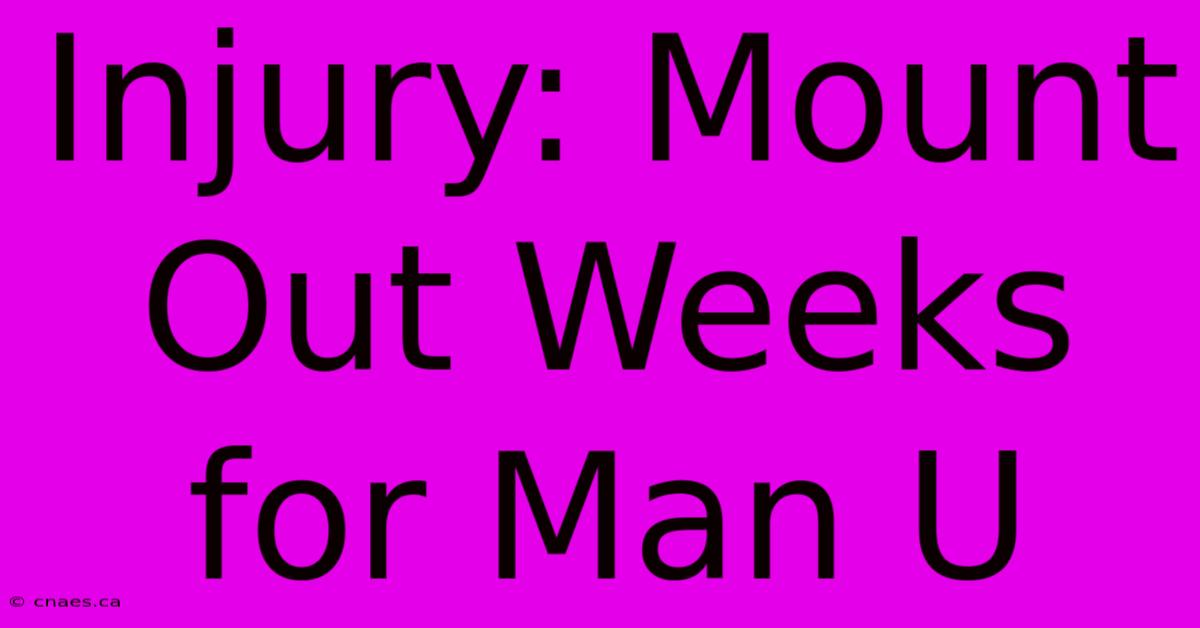 Injury: Mount Out Weeks For Man U