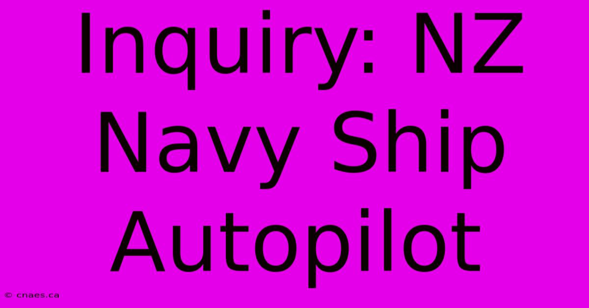 Inquiry: NZ Navy Ship Autopilot