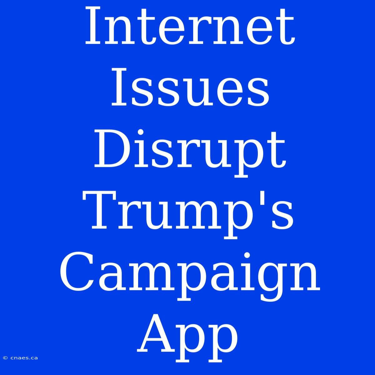 Internet Issues Disrupt Trump's Campaign App