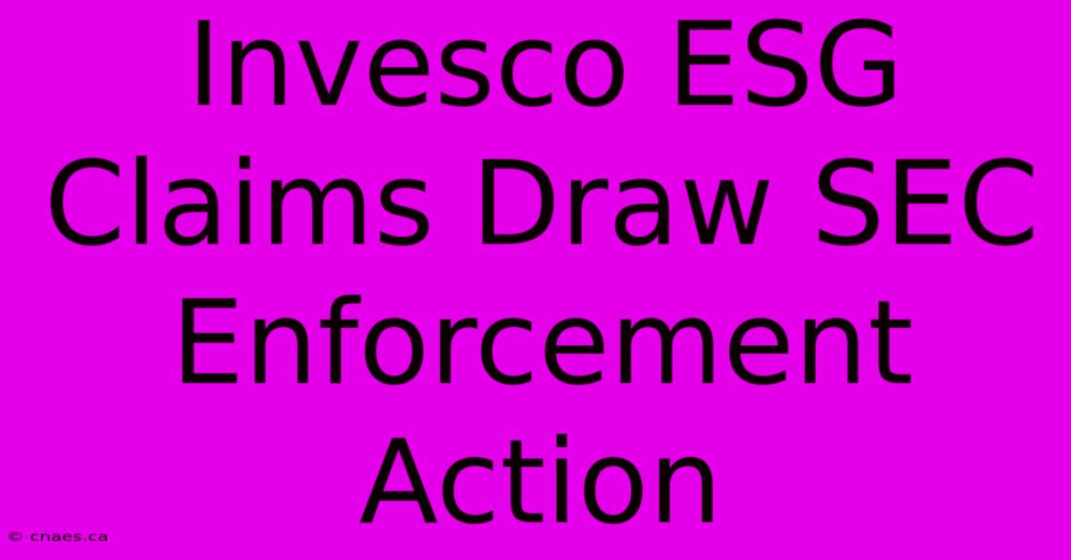 Invesco ESG Claims Draw SEC Enforcement Action