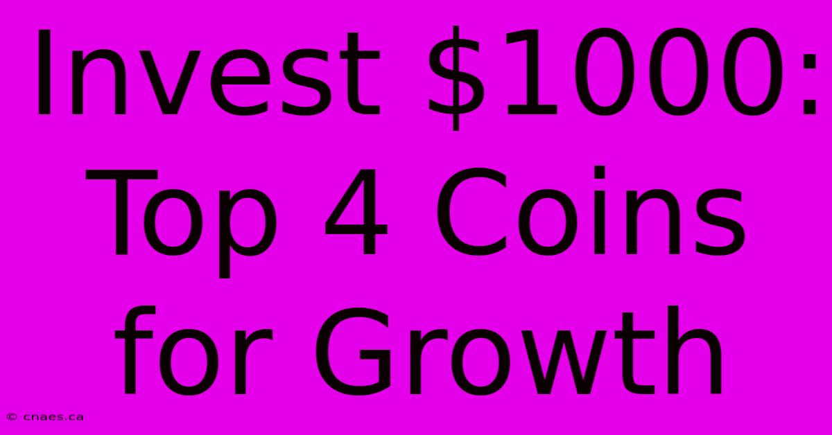 Invest $1000: Top 4 Coins For Growth