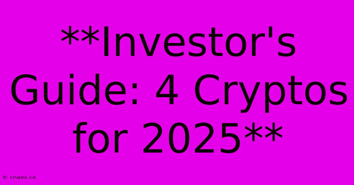 **Investor's Guide: 4 Cryptos For 2025**