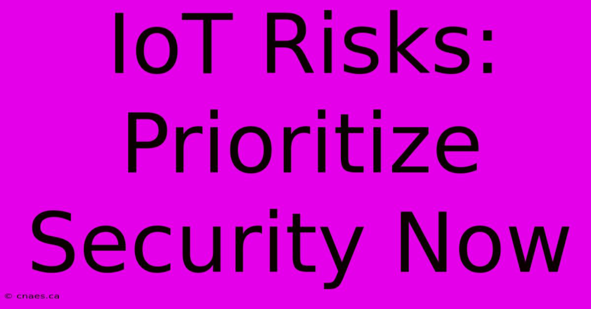 IoT Risks: Prioritize Security Now