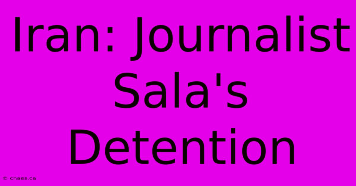 Iran: Journalist Sala's Detention