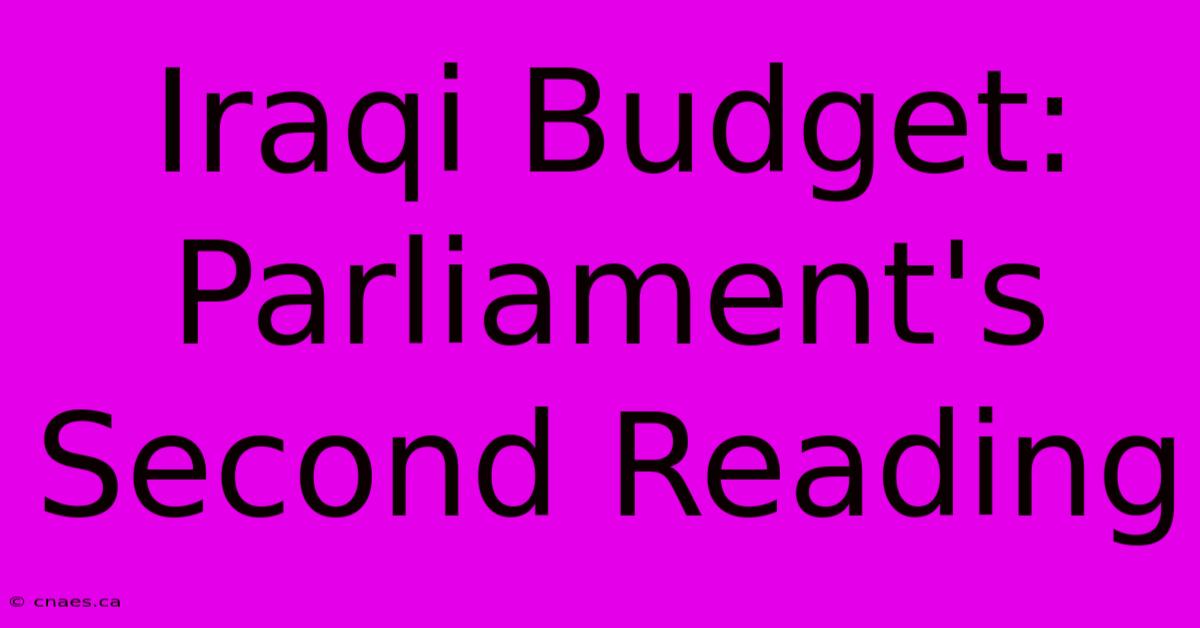 Iraqi Budget: Parliament's Second Reading