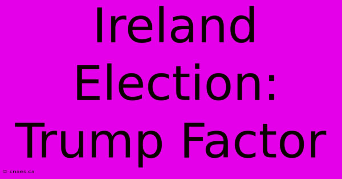 Ireland Election: Trump Factor