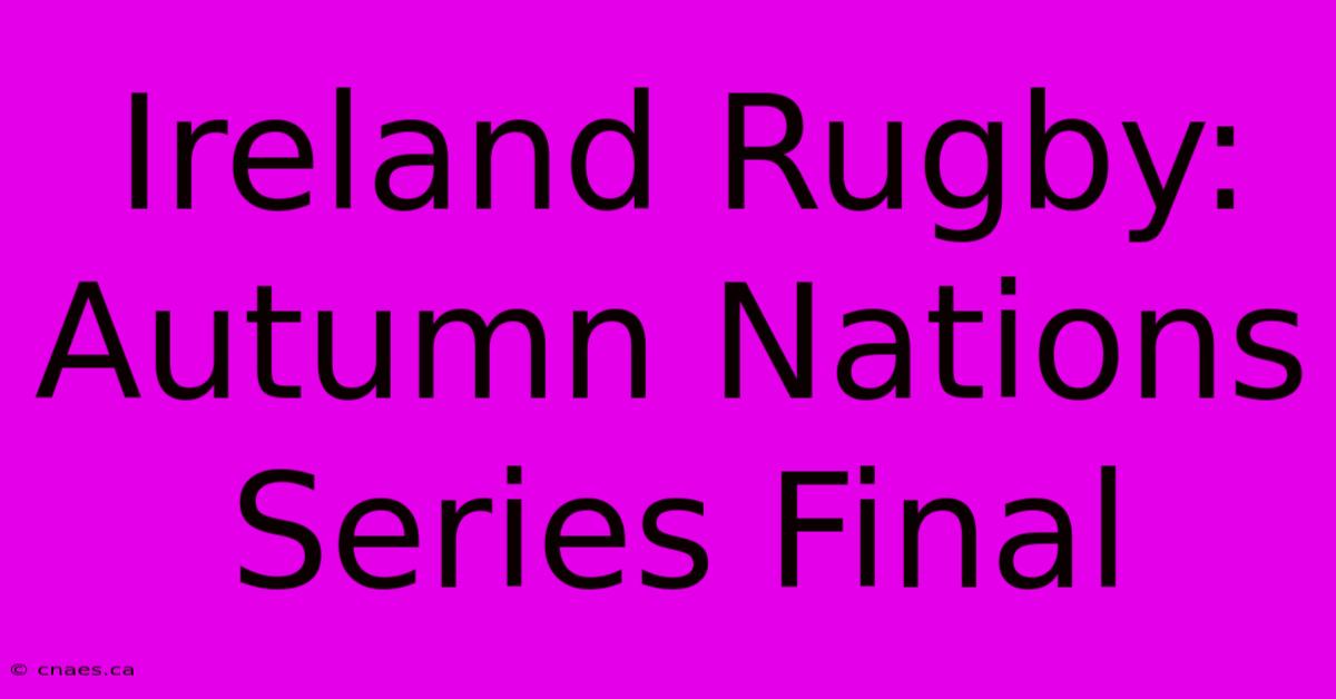 Ireland Rugby: Autumn Nations Series Final