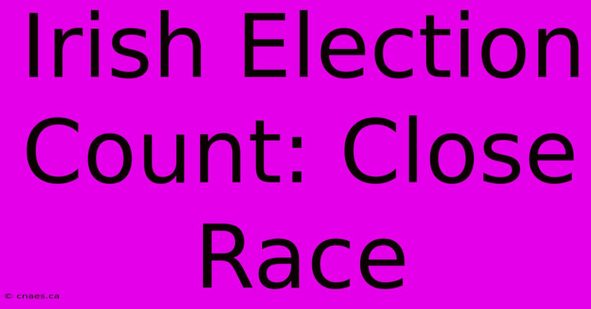 Irish Election Count: Close Race