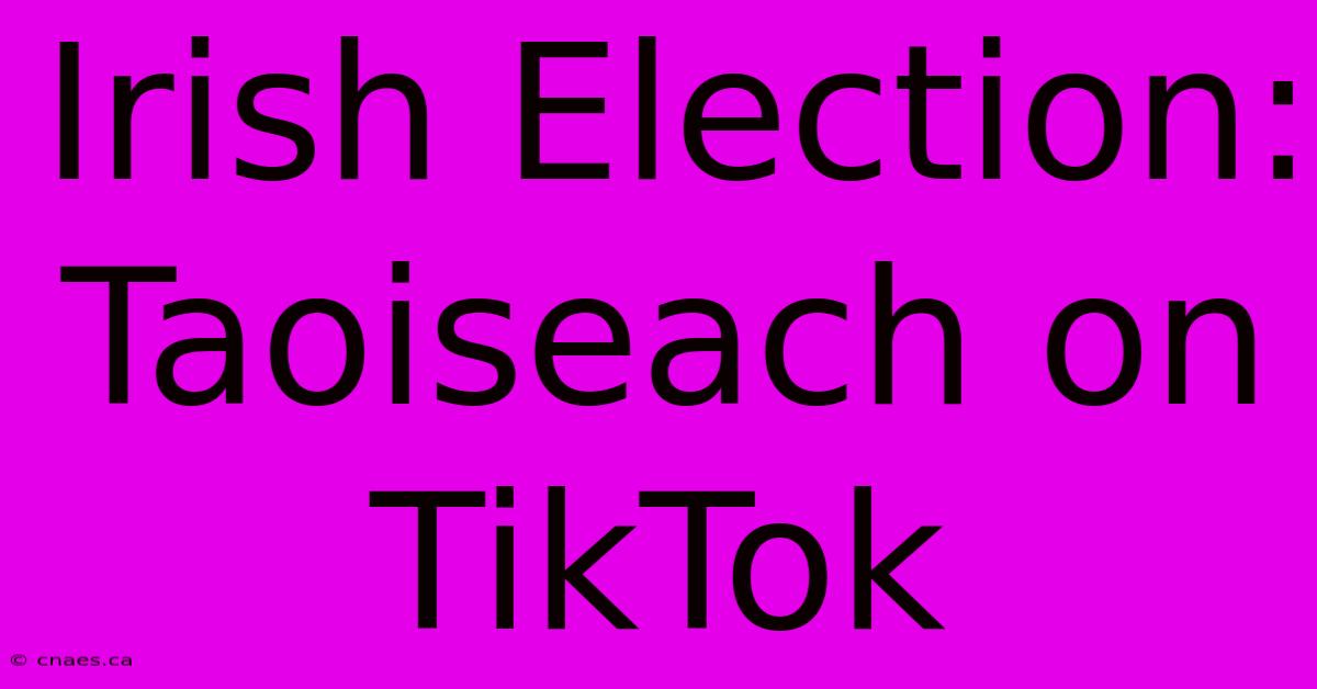 Irish Election: Taoiseach On TikTok