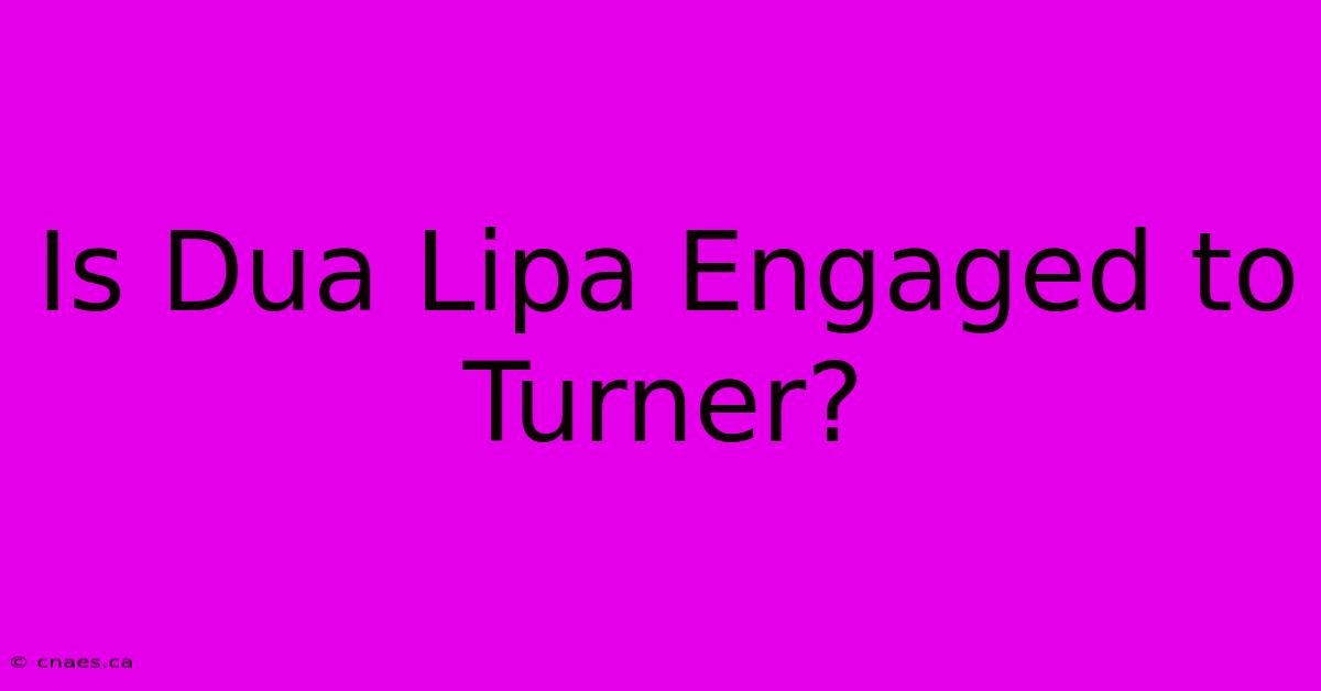 Is Dua Lipa Engaged To Turner?