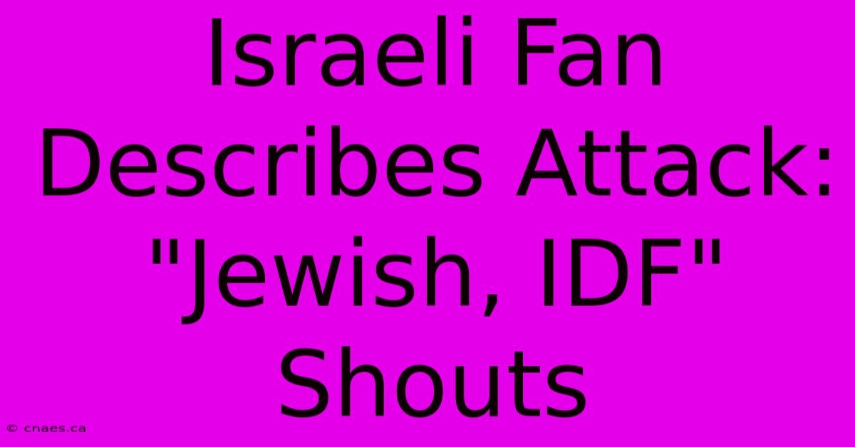 Israeli Fan Describes Attack: 